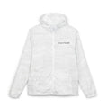 Windbreaker Jacket — Minimal 'Love Is Worth It' White Zip Hoodie-Style Windbreaker