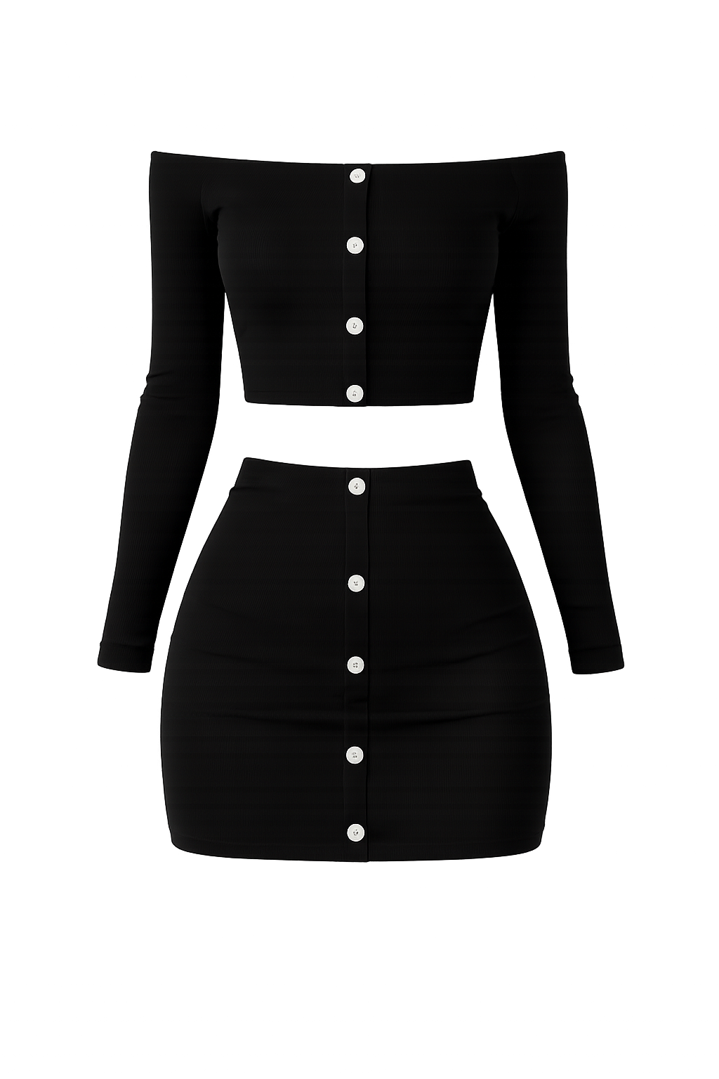 Vestments Off Shoulder Bodycon 2-Piece Set for Women